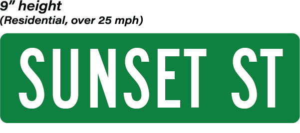 Street Name Metal Sign 42 x 9, Dbl-sided, Reflective, Green Blue Brown or White, Various Sizes, Holes, Overlaminate Y/N, Quality Materials, Long Life