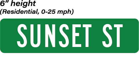 Street Name Metal Sign 36 x 6, Dbl-sided, Reflective, Green Blue Brown or White, Various Sizes, Holes, Overlaminate Y/N, Quality Materials, Long Life