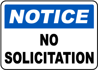 - Notice No Solicitation Metal Sign (Landscape), Reflective/Non ...